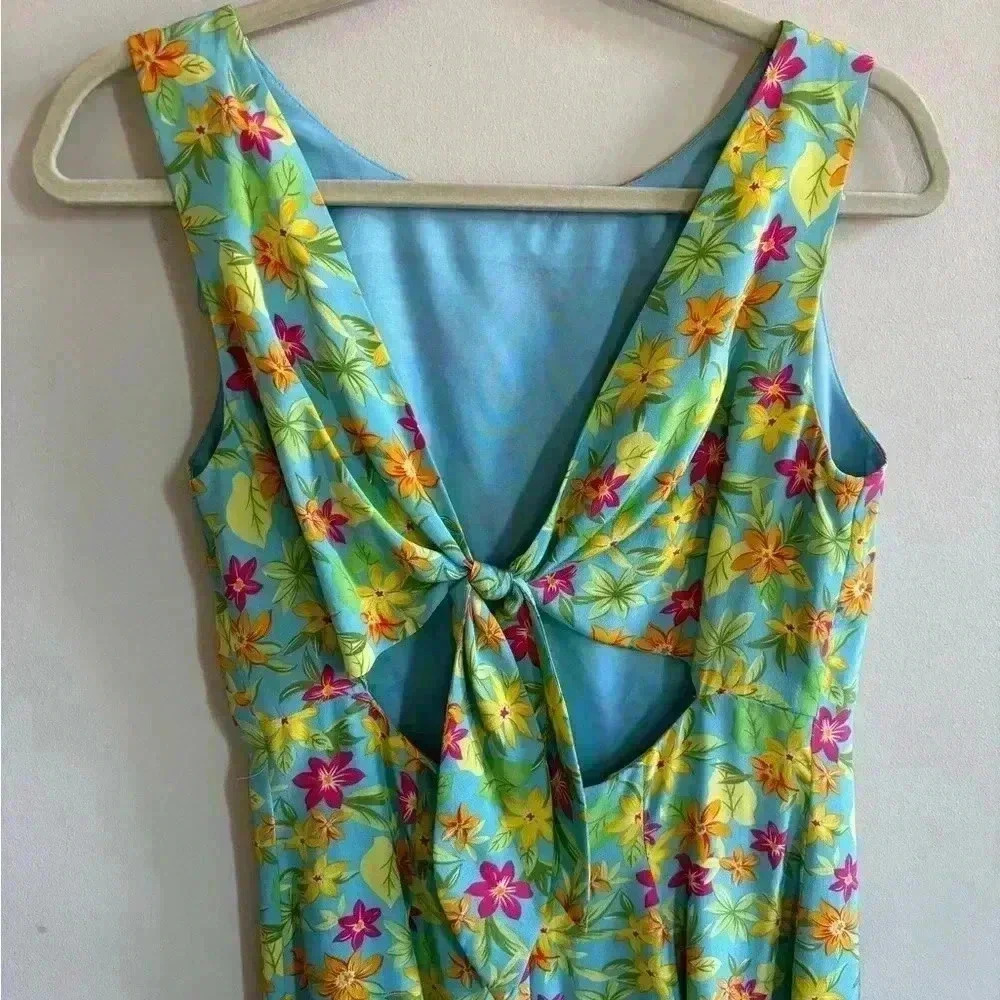 Maggy London 100% Silk Floral Maxi Dress - Picture 5 of 9